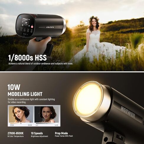 NEEWER Q200 200Ws 2.4G TTL Outdoor Studio Flash Strobe App Control, Compatible with Godox, 1/8000 HSS 3200mAh Battery Photography Monolight 10W Modeling Lamp/750 Full Power Flash/0.01~1.5s Recycle in Saudi Arabia