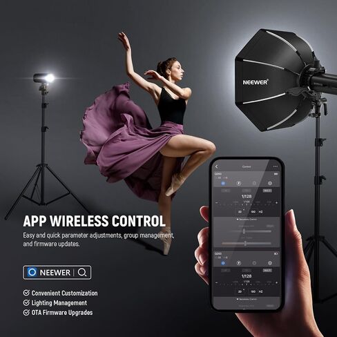 NEEWER Q200 200Ws 2.4G TTL Outdoor Studio Flash Strobe App Control, Compatible with Godox, 1/8000 HSS 3200mAh Battery Photography Monolight 10W Modeling Lamp/750 Full Power Flash/0.01~1.5s Recycle in Saudi Arabia