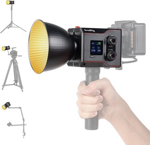 SmallRig RC 60B COB Video Light, 49Wh Battery 45min Runtime, 63W 11200lux CRI 97+ Bicolor LED Video Light, Portable Palm-Sized Continuous Output Light, for Photography/Video/Studio, Lite Edition in Kuwait