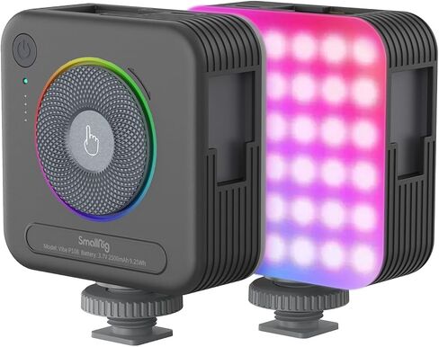 SMALLRIG P108 Neo Mini RGBWW Video Light, Portable Camera Light for Photography, Cold Shoe Light, CRI95+, 2700K-6500K, 1500mAh Battery, Fill Light Accessories for Content Creator, Nebula Gray - 5821 in Saudi Arabia