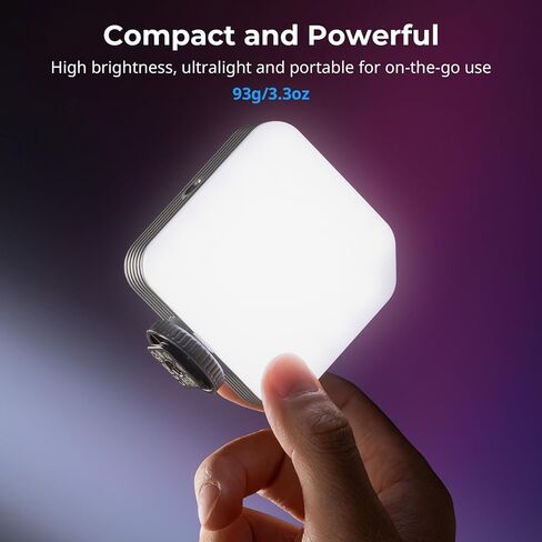 SMALLRIG P108 Neo Mini RGBWW Video Light, Portable Camera Light for Photography, Cold Shoe Light, CRI95+, 2700K-6500K, 1500mAh Battery, Fill Light Accessories for Content Creator, Nebula Gray - 5821 in Saudi Arabia