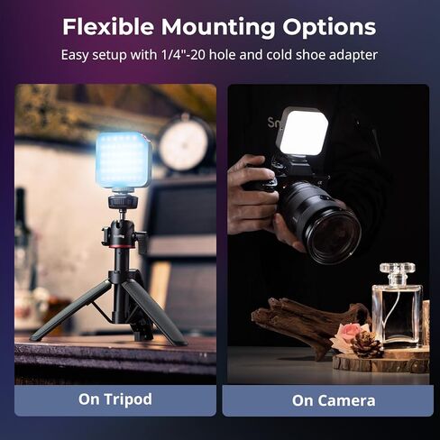 SMALLRIG P108 Neo Mini RGBWW Video Light, Portable Camera Light for Photography, Cold Shoe Light, CRI95+, 2700K-6500K, 1500mAh Battery, Fill Light Accessories for Content Creator, Nebula Gray - 5821 in Saudi Arabia