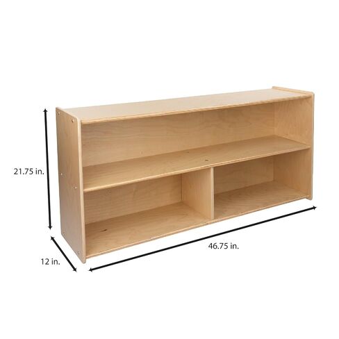 Contender Kids Storage Organizer for Toys, Games, Art, and Books, 2 Shelves, Wood Furniture for Toddlers, Children, Daycare, Classroom, 47-inch Width in Kuwait
