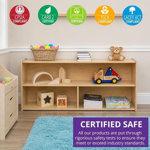 Contender Kids Storage Organizer for Toys, Games, Art, and Books, 2 Shelves, Wood Furniture for Toddlers, Children, Daycare, Classroom, 47-inch Width in Saudi Arabia