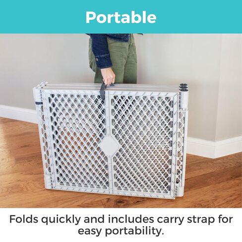Toddleroo Superyard: 6-Panel, 18.5 SqFt Baby Playard; Lt Gray | Portable, Durable, For Babies and Toddlers, Freestanding, Expandable Modular Sizing, Indoor or Outdoor Use, Made in USA in Kuwait