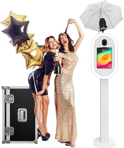 Oval Photo Booth with Wheeled Flight Case for Parties & Gatherings | Adjustable RGB Lighting, Comes with Fill Light & Reflective Umbrella in Kuwait