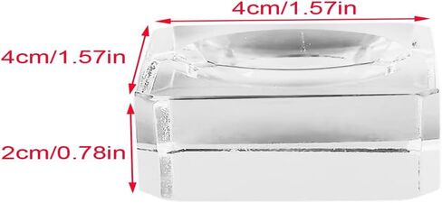 40mm Square Clear Glass Crystal Ball Display Base Stand | for 50-80mm Spheres, Anti-Scratch, Photography Prop, Desktop Decor in Kuwait