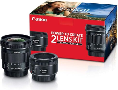 Canon Portrait and Travel Two Lens Kit with 50mm f/1.8 and 10-18mm Lenses in Kuwait