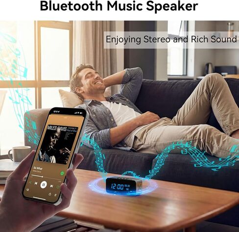 Wireless Security Mini 4K HD Camera with Night Vision and Motion Detection | Nanny Cam with Alarm Clock & Bluetooth Speaker, APP Remote Control, Real-time Monitor for Home/Office, Support 2.4G&5G WiFi in Kuwait