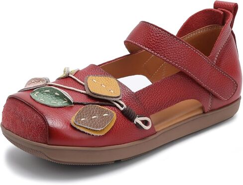 Flats for Women Fashion Square Toe Walking Shoes Non Slip Ankle Strap Sandals Casual Comfortable Summer Shoes Red in Kuwait