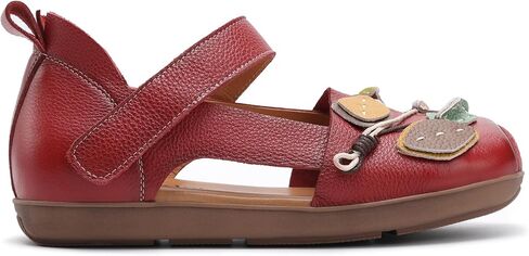 Flats for Women Fashion Square Toe Walking Shoes Non Slip Ankle Strap Sandals Casual Comfortable Summer Shoes Red in Kuwait