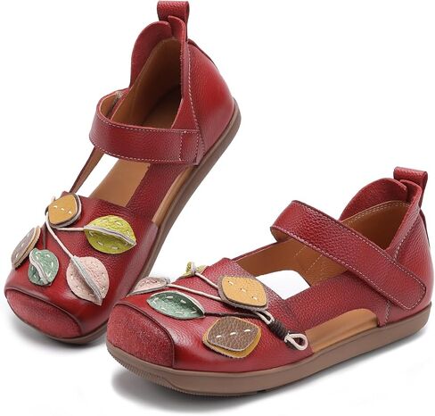 Flats for Women Fashion Square Toe Walking Shoes Non Slip Ankle Strap Sandals Casual Comfortable Summer Shoes Red in Kuwait