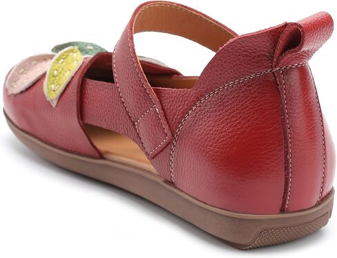 Flats for Women Fashion Square Toe Walking Shoes Non Slip Ankle Strap Sandals Casual Comfortable Summer Shoes Red in Kuwait