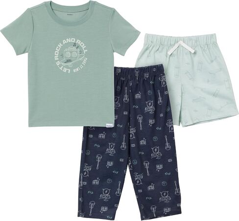 Gerber Baby Boys 3 Piece Pajama Set (Polyester Jersey Top, Pants, + Shorts) in Kuwait