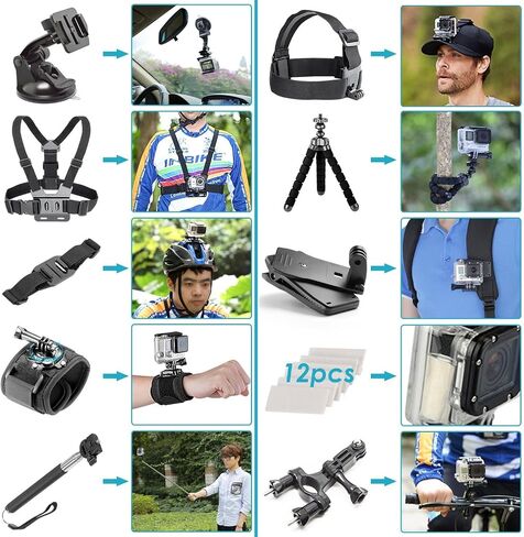 GoPro MAX 360 Waterproof Action Camera -with 50 Piece Accessory Kit ,Touch Screen - Spherical 5.6K30 HD Video - 16.6MP 360 Photos - 1080p Live Streaming Stabilization - All You Need in Kuwait