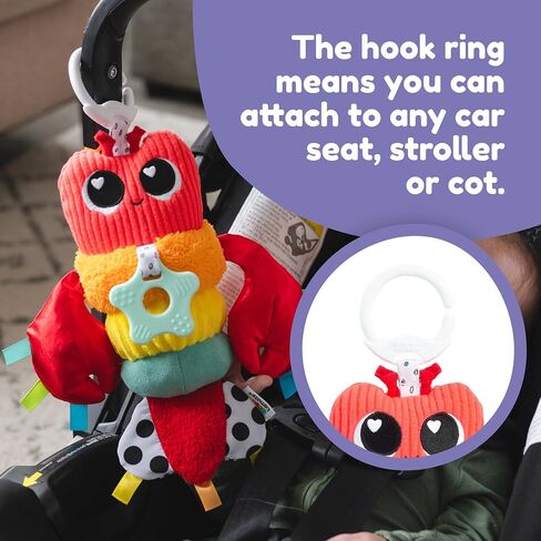 Lamaze Liam the Lobster Clip-On Sensory Baby Toy | High-Contrast Sensory Toy, Crinkle And Teether, Stroller And Car Seat Travel Toy, Ages 0 Months And Up in Kuwait