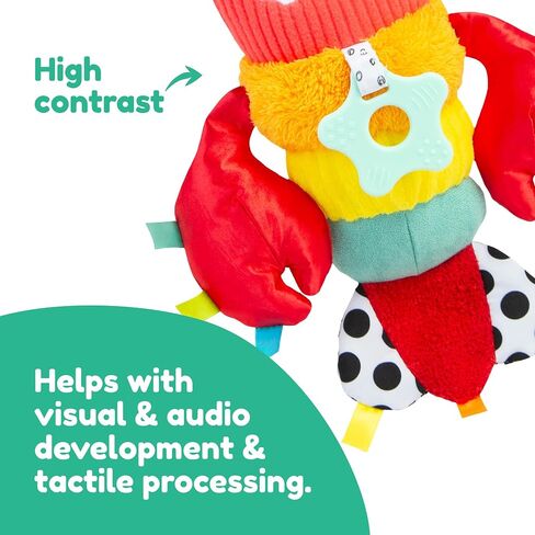 Lamaze Liam the Lobster Clip-On Sensory Baby Toy | High-Contrast Sensory Toy, Crinkle And Teether, Stroller And Car Seat Travel Toy, Ages 0 Months And Up in Kuwait