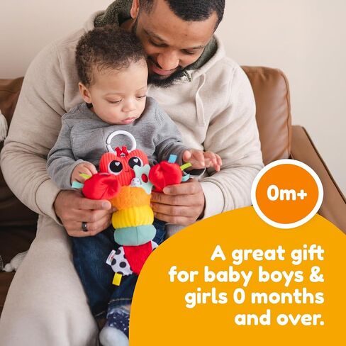Lamaze Liam the Lobster Clip-On Sensory Baby Toy | High-Contrast Sensory Toy, Crinkle And Teether, Stroller And Car Seat Travel Toy, Ages 0 Months And Up in Kuwait
