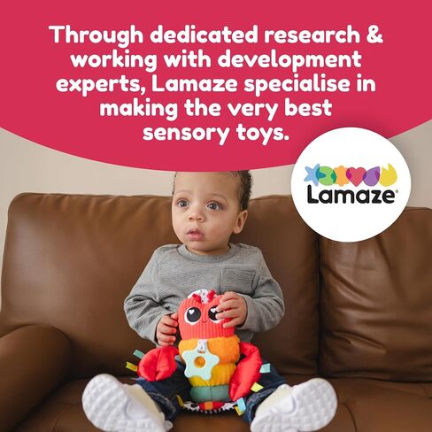 Lamaze Liam the Lobster Clip-On Sensory Baby Toy | High-Contrast Sensory Toy, Crinkle And Teether, Stroller And Car Seat Travel Toy, Ages 0 Months And Up in Kuwait
