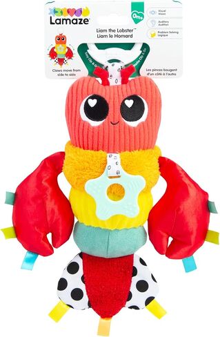 Lamaze Liam the Lobster Clip-On Sensory Baby Toy | High-Contrast Sensory Toy, Crinkle And Teether, Stroller And Car Seat Travel Toy, Ages 0 Months And Up in Kuwait