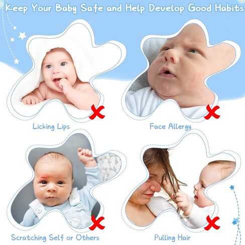 9 Pairs Baby Winter Mittens for 0-6 Months Baby No Scratch Newborn Mittens Glove Infant Warm Glove (Black, Gray, White) in Kuwait