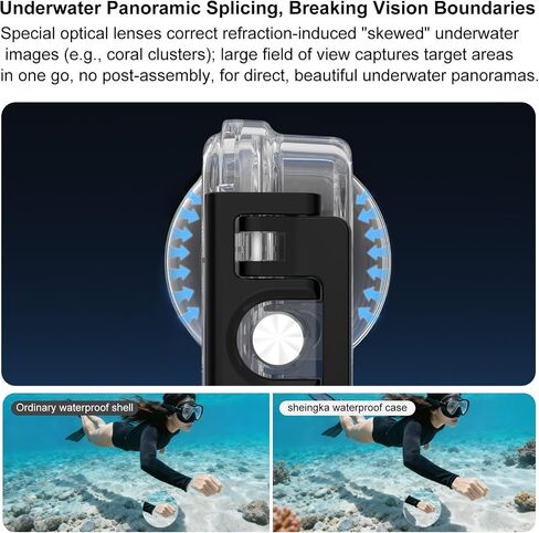 Waterproof Transparent Protective Shell for DJI Osmo 360,45M Depth Scratch Resistant Tempered Glass Lens Cover Underwater Protective Case for DJI Osmo 360 Snorkeling Diving Accessory in Kuwait