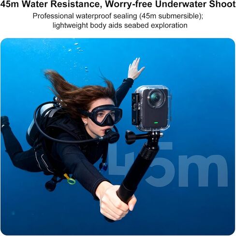 Waterproof Transparent Protective Shell for DJI Osmo 360,45M Depth Scratch Resistant Tempered Glass Lens Cover Underwater Protective Case for DJI Osmo 360 Snorkeling Diving Accessory in Kuwait