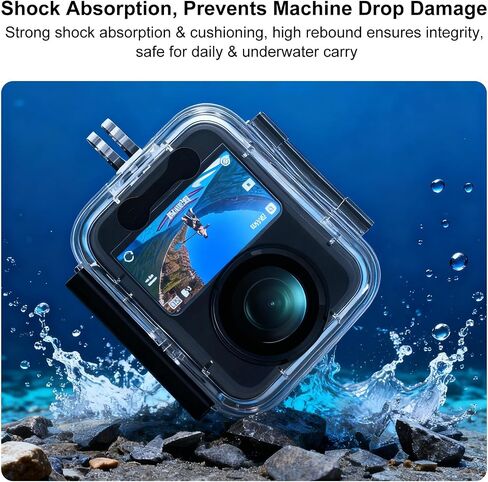 Waterproof Transparent Protective Shell for DJI Osmo 360,45M Depth Scratch Resistant Tempered Glass Lens Cover Underwater Protective Case for DJI Osmo 360 Snorkeling Diving Accessory in Kuwait