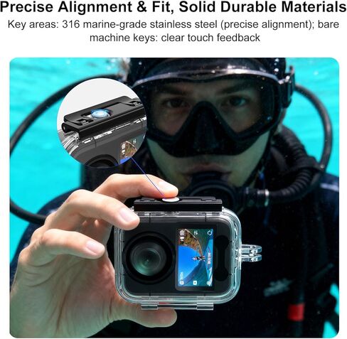Waterproof Transparent Protective Shell for DJI Osmo 360,45M Depth Scratch Resistant Tempered Glass Lens Cover Underwater Protective Case for DJI Osmo 360 Snorkeling Diving Accessory in Kuwait