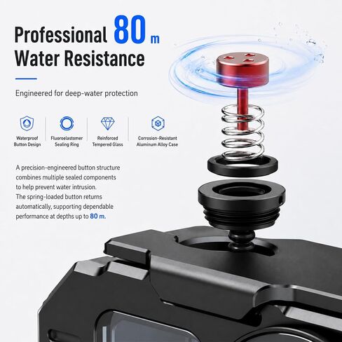 Aluminum OSMO Action 6 Dive Case, Underwater Waterproof 263FT/80M | Protective Housing Shell for DJI OSMO Action 6 Camera with Bracket Accessories in Kuwait