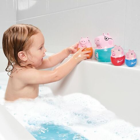 TOMY Toomies Peppa Pig - Peppa’s Nesting Family - Includes Peppa Pig, Mummy Pig, Daddy Pig and George - Nesting, Sorting & Pouring Toy - Ages 18 Months and Up in Kuwait