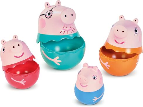 TOMY Toomies Peppa Pig - Peppa’s Nesting Family - Includes Peppa Pig, Mummy Pig, Daddy Pig and George - Nesting, Sorting & Pouring Toy - Ages 18 Months and Up in Kuwait