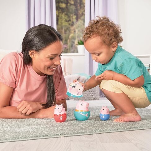 TOMY Toomies Peppa Pig - Peppa’s Nesting Family - Includes Peppa Pig, Mummy Pig, Daddy Pig and George - Nesting, Sorting & Pouring Toy - Ages 18 Months and Up in Kuwait