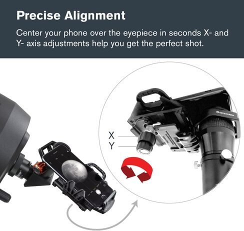 Celestron NexGO DX Adapter with Bluetooth Remote for Telescope Eyepiece | Telescope Phone Adapter, Bluetooth Camera Remote, Use with Telescopes, Binoculars & Spotting Scopes, Capture Photos & Video in Kuwait