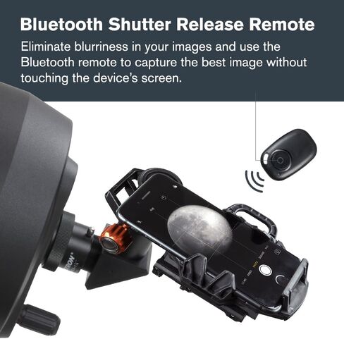 Celestron NexGO DX Adapter with Bluetooth Remote for Telescope Eyepiece | Telescope Phone Adapter, Bluetooth Camera Remote, Use with Telescopes, Binoculars & Spotting Scopes, Capture Photos & Video in Kuwait