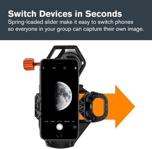 Celestron NexGO DX Adapter with Bluetooth Remote for Telescope Eyepiece | Telescope Phone Adapter, Bluetooth Camera Remote, Use with Telescopes, Binoculars & Spotting Scopes, Capture Photos & Video in Kuwait