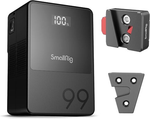 SMALLRIG V Mount Battery VB99, 99Wh / 6800mAh V Mount Battery with 100W Output, 2H Full Charge, with Mini V Mount Plate, Quick Release Set with 1/4"-20 Threaded Holes in Kuwait