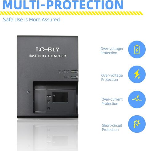 LC-E17 Battery Charger for LP-E17 Battery | Compatible with Canon EOS R8, R10, R50, RP, 200D, 250D, 750D, 760D, 800D, 850D Cameras in Kuwait