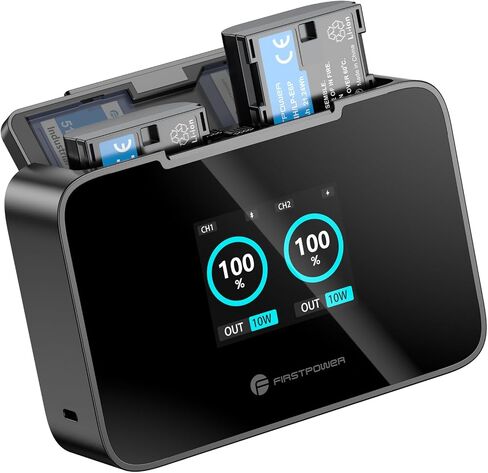 FirstPower LP-E6P Battery and 20W Dual Fast Charger for Canon Cameras | 2950mAh High Capacity, 2.5h Quick Full Charge, Compatible with Canon R6 Mark II/III, R5 Mark II, C50 R6V R5 R6 R7 5D 6D 7D II in Kuwait