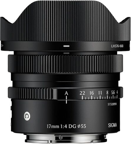 Sigma 17mm F4 DG Full-Frame Contemporary Lens (Black, Sony E Mount) | Magnetic Cap, Manual Aperture Ring in Kuwait