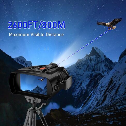 4K Night Vision Goggles with 4" Large Screen, 48MP Infrared Binoculars for Total Darkness, 10x Zoom & 2600ft Range, 5000mAh Rechargeable Battery, 32GB Card, Ideal for Hunting, Camping & Home Security in Kuwait
