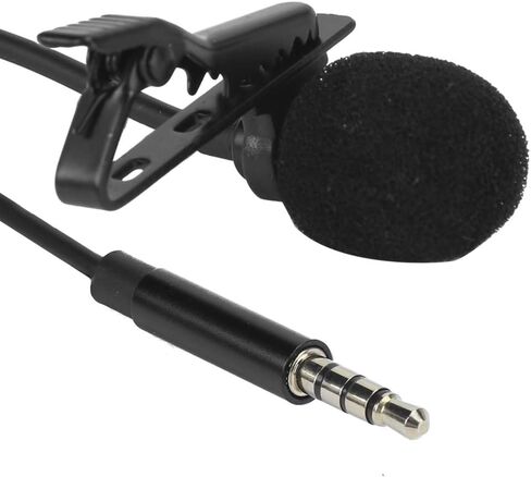 Mobile Phone Microphone Lavalier Clipon HighFidelity MIC for Vlogging and Live Broadcasting 1.5m (Applicable to (3.5mm Headphone Jack)) in Kuwait