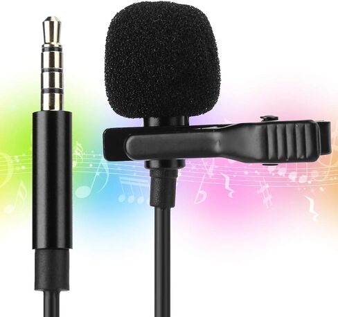 Mobile Phone Microphone Lavalier Clipon HighFidelity MIC for Vlogging and Live Broadcasting 1.5m (Applicable to (3.5mm Headphone Jack)) in Kuwait