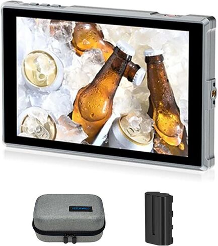 FEELWORLD FW759 PRO 7" 4K HDMI Camera Monitor, 22mm Ultra Thin 300g Lightweight, 1280x800 IPS Touch Screen, w/ F550 Battery & Bag, 9:16 Vertical Marker for DSLR in Kuwait