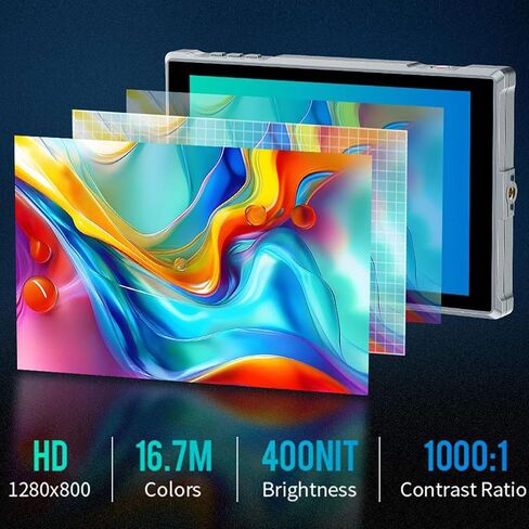 FEELWORLD FW759 PRO 7" 4K HDMI Camera Monitor, 22mm Ultra Thin 300g Lightweight, 1280x800 IPS Touch Screen, w/ F550 Battery & Bag, 9:16 Vertical Marker for DSLR in Kuwait