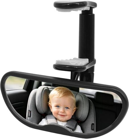 Forward Baby Rear View Mirror for Car - Clip Baby Car Mirror | 360-Degree Adjustable Baby Car Mirror without Dead Angle and Telescopic Clamping Arm, Shatterproof in Kuwait