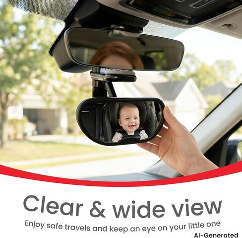 Forward Baby Rear View Mirror for Car - Clip Baby Car Mirror | 360-Degree Adjustable Baby Car Mirror without Dead Angle and Telescopic Clamping Arm, Shatterproof in Kuwait