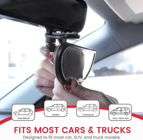 Forward Baby Rear View Mirror for Car - Clip Baby Car Mirror | 360-Degree Adjustable Baby Car Mirror without Dead Angle and Telescopic Clamping Arm, Shatterproof in Kuwait