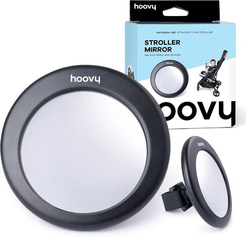Stroller Mirror – Shatter-Resistant Baby Mirror, 360° - 5in - Adjustable, Wide View Stroller or Carriage Mount – Black in Kuwait