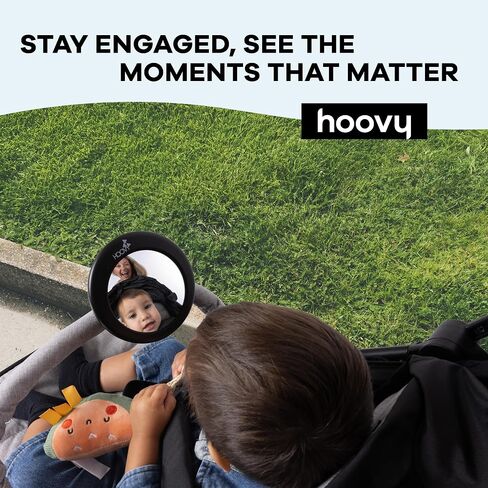 Stroller Mirror – Shatter-Resistant Baby Mirror, 360° - 5in - Adjustable, Wide View Stroller or Carriage Mount – Black in Kuwait